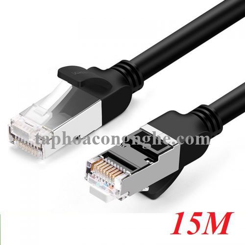 Ugreen 60818 15M màu Đen Cáp mạng LAN cat6 Đầu bấm kim loại NW101 30060818